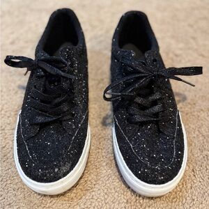 Women’s Black Glitter Sneakers